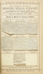 Dr. Jaegers Normal Sanatory Woolen Stockinet... [page with fabric samples] by American School